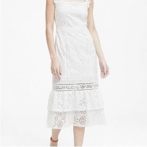 Elegant White Eyelet Dress
